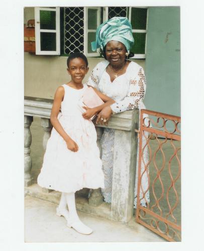 With Her Granddaughter, Theola.
